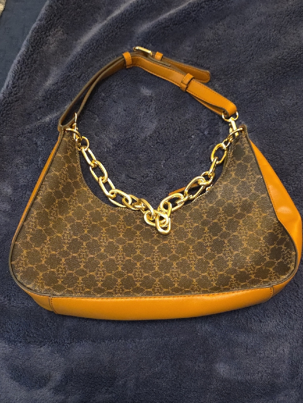 NWOT NANETTE LEPORE Brown & Tan Chain-Trim Shoulder Bag